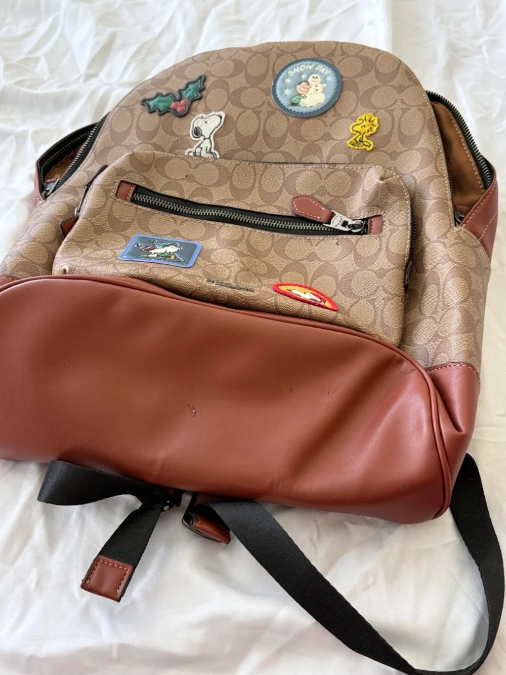 Coach x Peanuts West Backpack Snoopy Signature Canvas